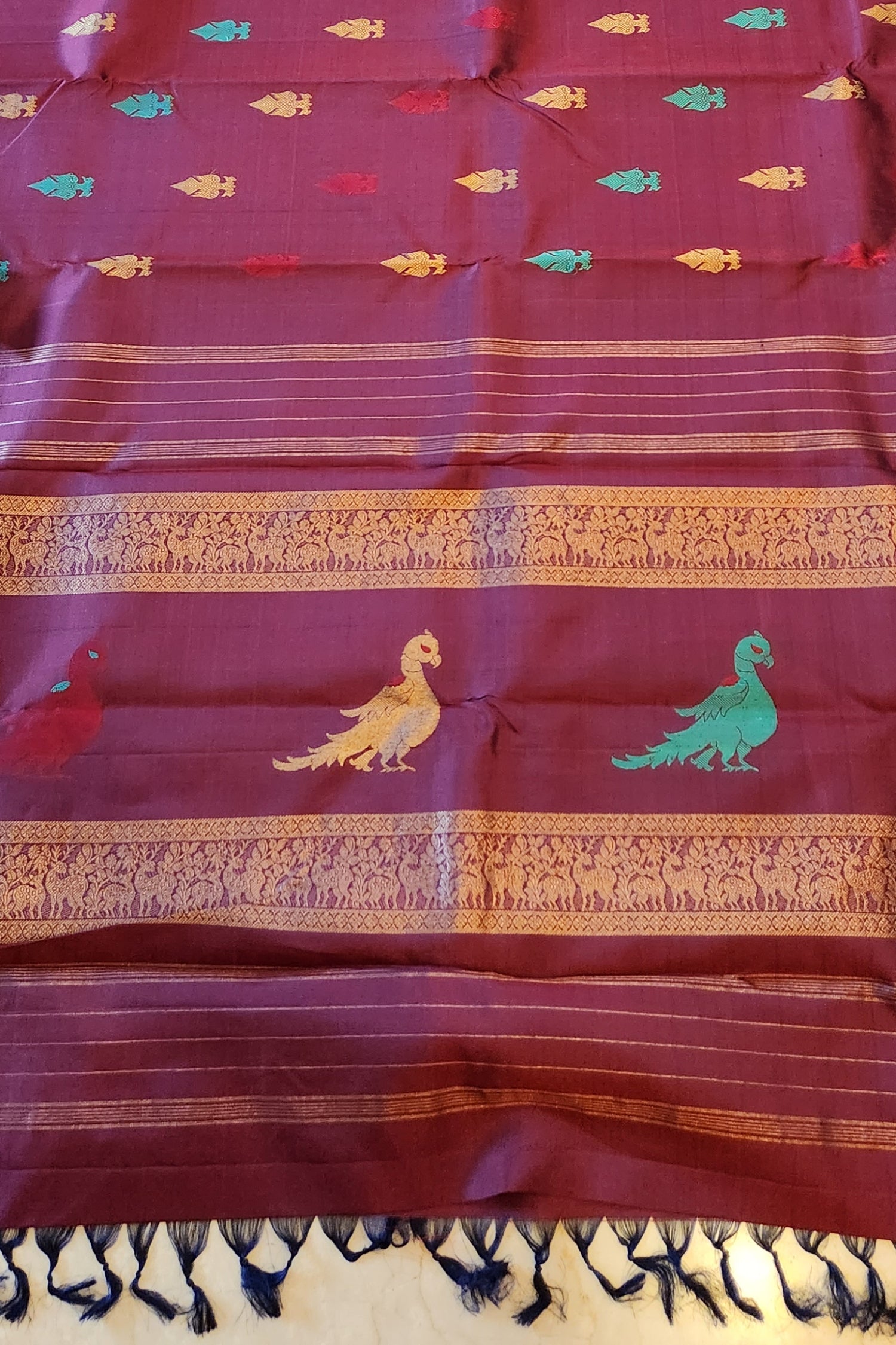 IRUTHALAYI - Pure Zari Handwoven Kanjivaram Silk Saree