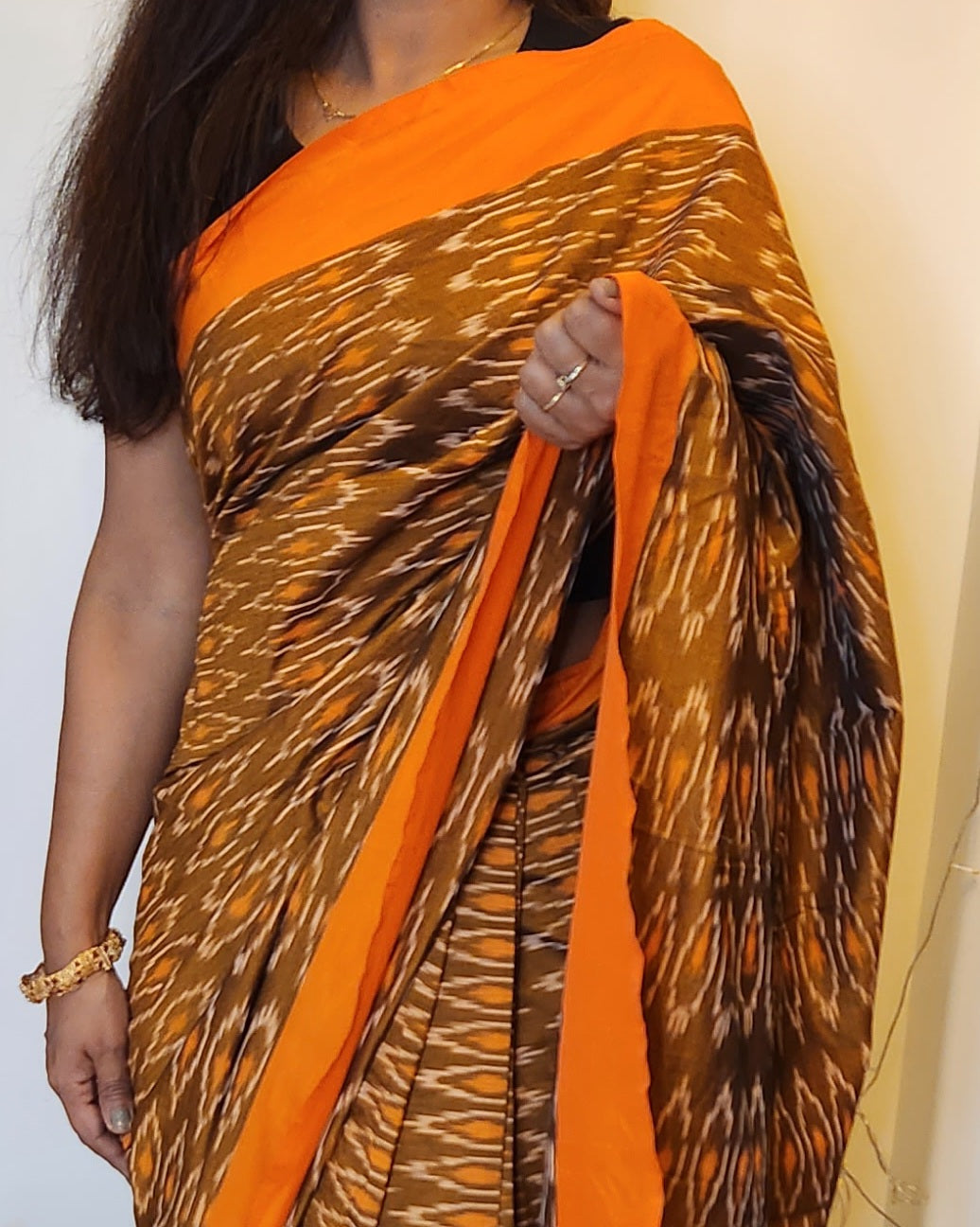Under-a-Minute Saree (Orange-Brown)