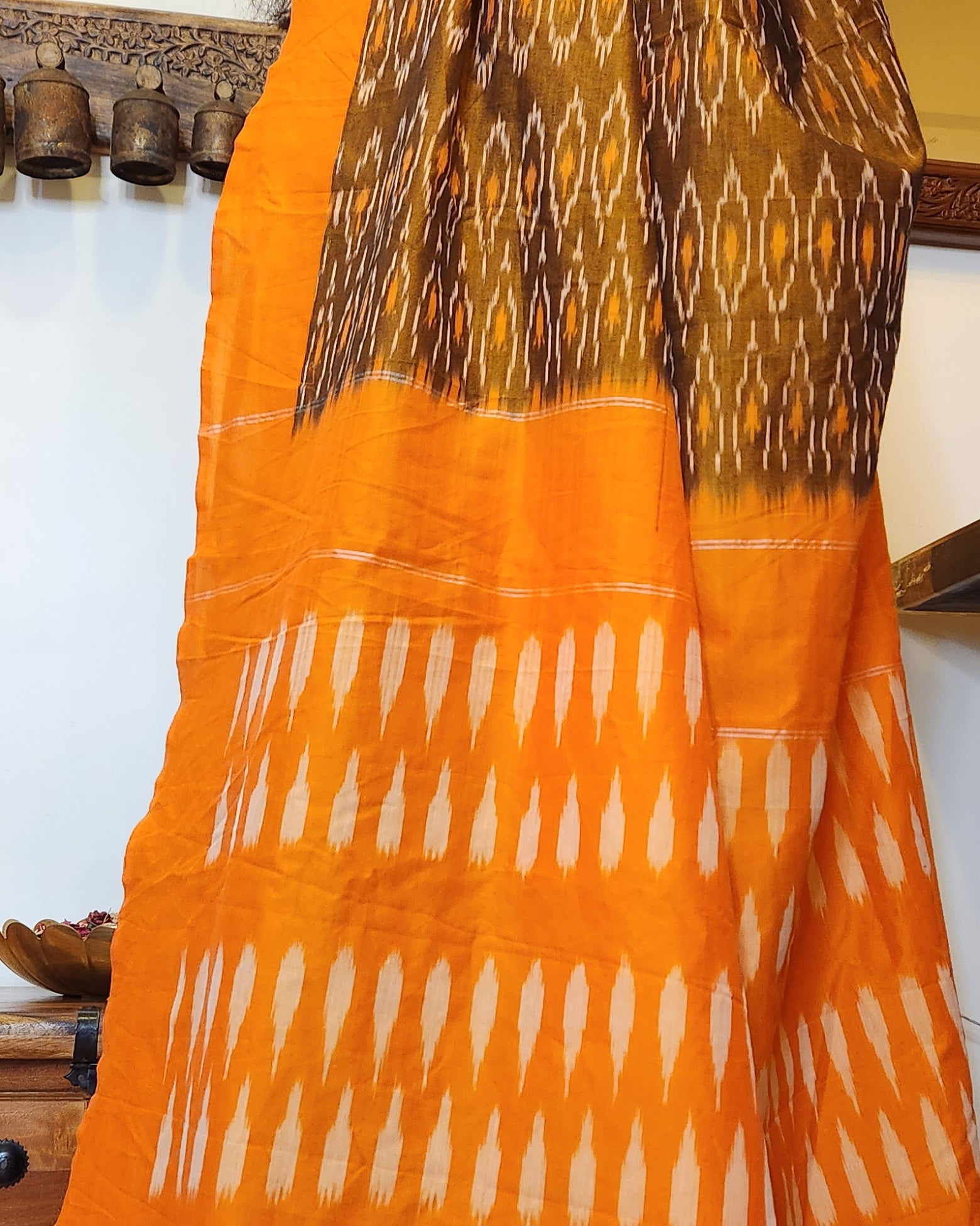 Under-a-Minute Saree (Orange-Brown)
