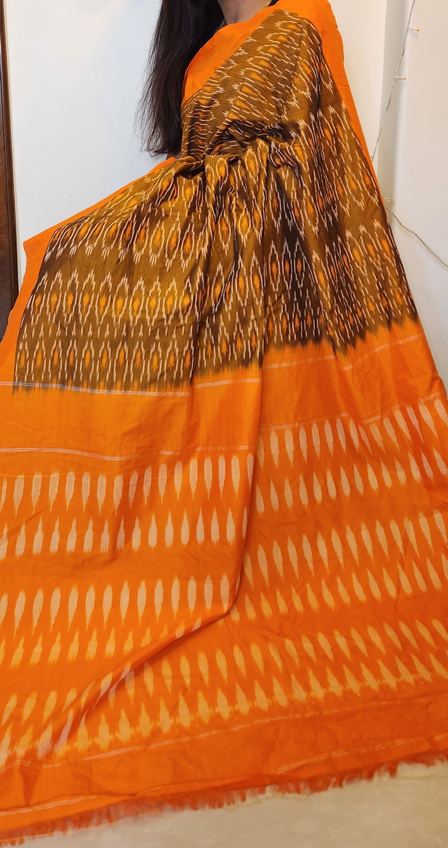Under-a-Minute Saree (Orange-Brown)