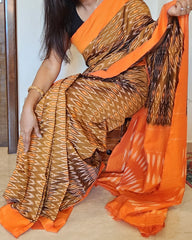 Under-a-Minute Saree (Orange-Brown)