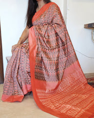 Under-a-Minute Saree (Biscuit-Orange)