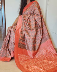 Under-a-Minute Saree (Biscuit-Orange)