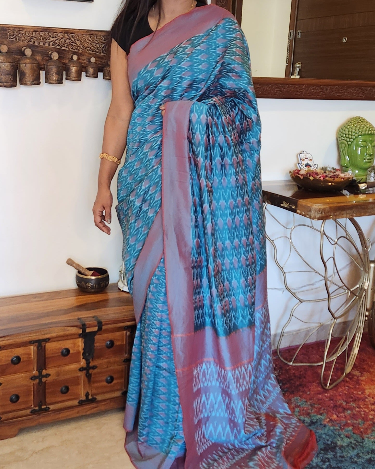 Under-a-Minute Saree (Blue)