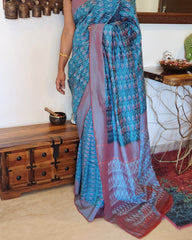 Under-a-Minute Saree (Blue)