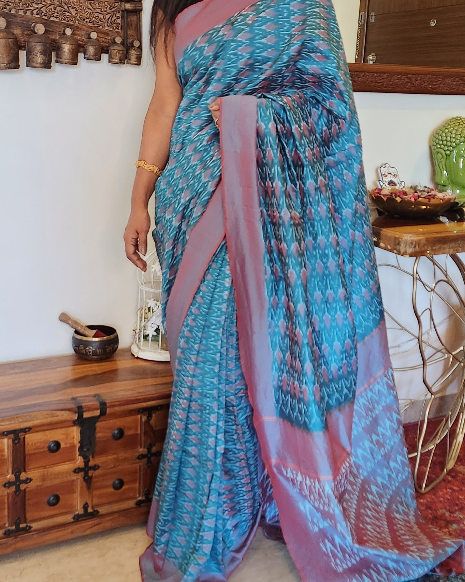 Under-a-Minute Saree (Blue)