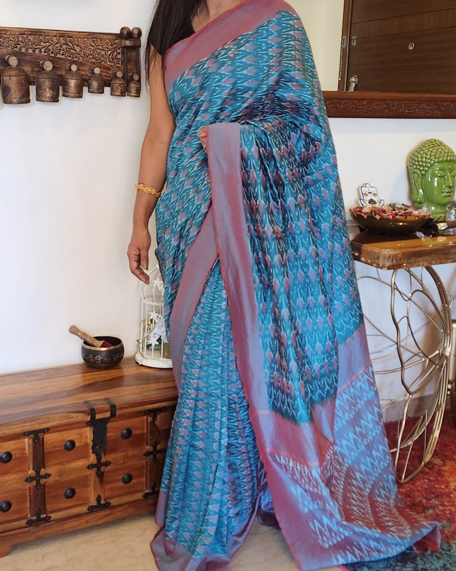 Under-a-Minute Saree (Blue)
