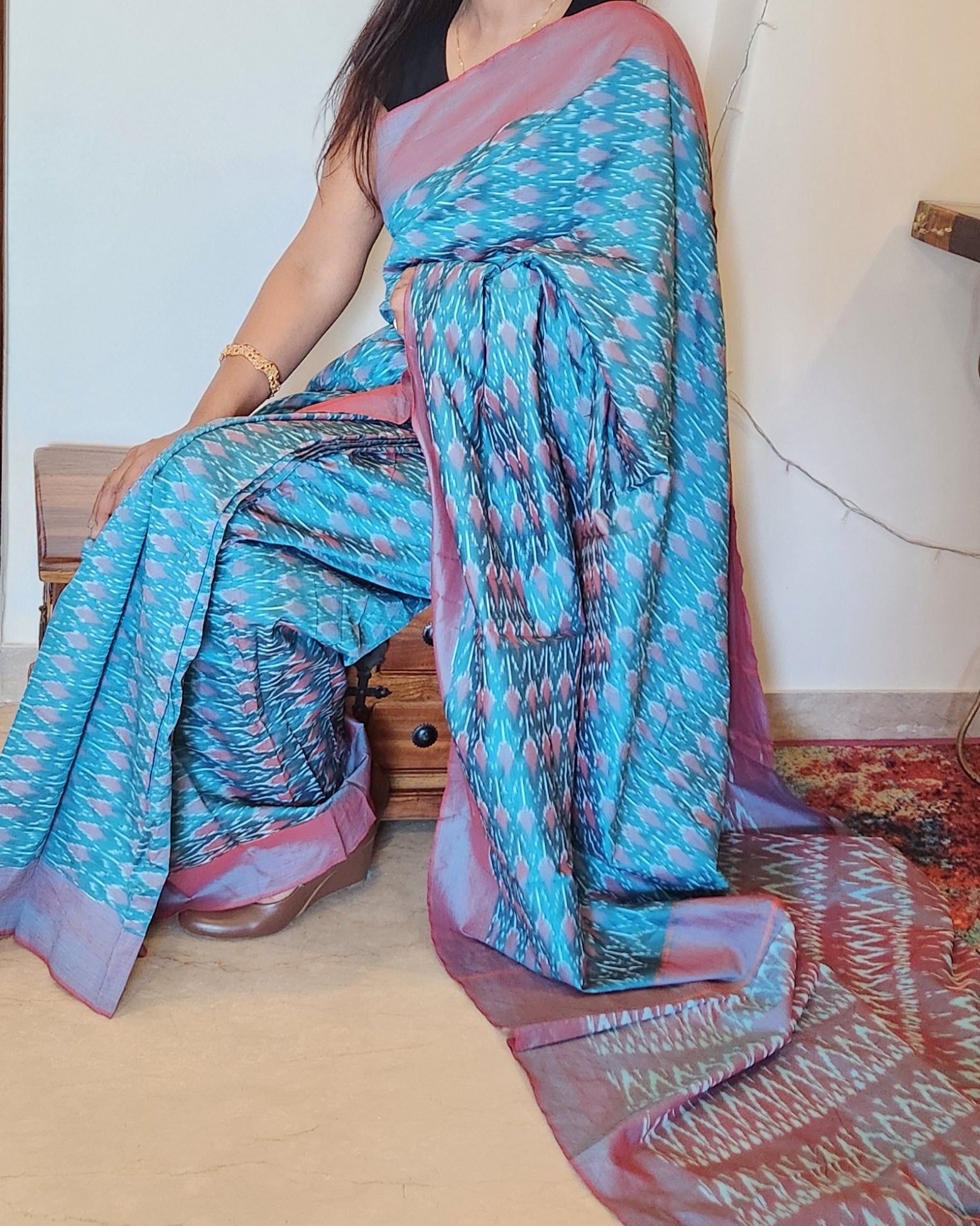 Under-a-Minute Saree (Blue)