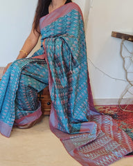 Under-a-Minute Saree (Blue)