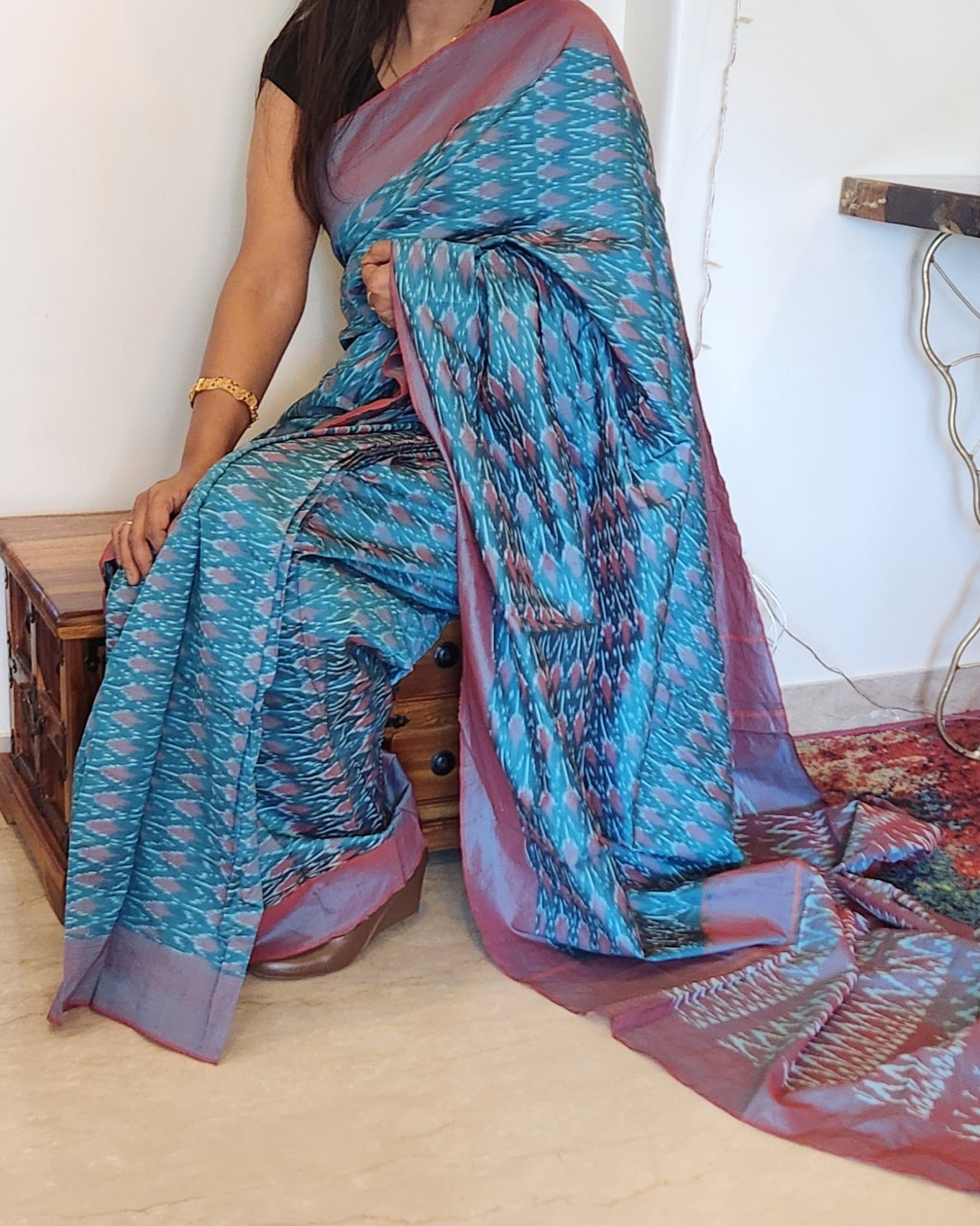 Under-a-Minute Saree (Blue)