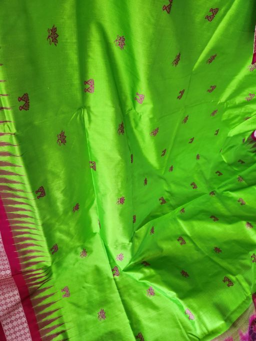 PADANKITA - Laxmi-Paduka motif Bomkai Silk saree