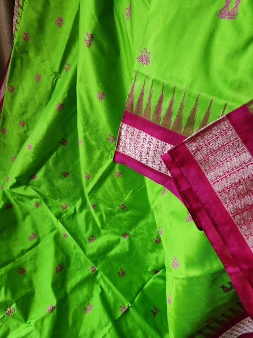 PADANKITA - Laxmi-Paduka motif Bomkai Silk saree