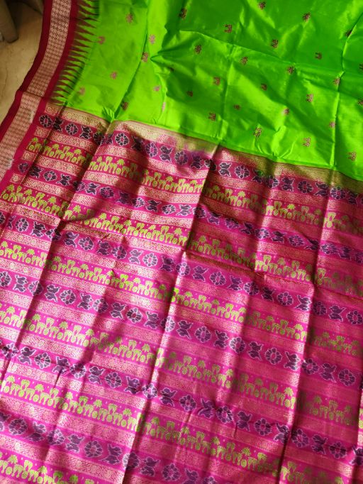 PADANKITA - Laxmi-Paduka motif Bomkai Silk saree