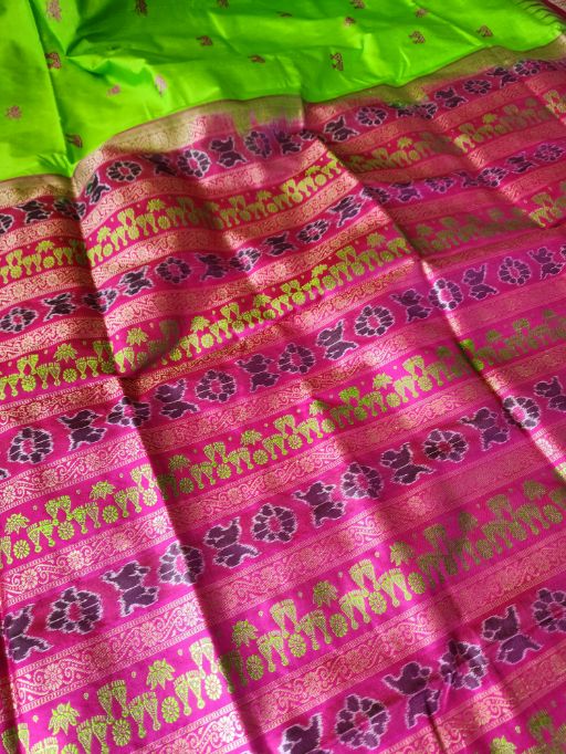 PADANKITA - Laxmi-Paduka motif Bomkai Silk saree