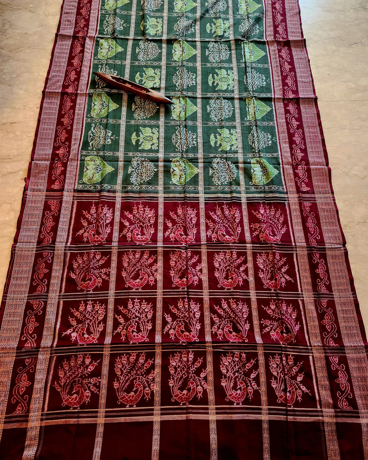 UTKRSHT: Exclusive Sambalpuri Cotton Saree (Green)