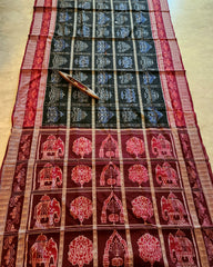 UTKRSHT: Exclusive Sambalpuri Cotton Saree (Black-Blue)