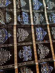 UTKRSHT: Exclusive Sambalpuri Cotton Saree (Black-Blue)