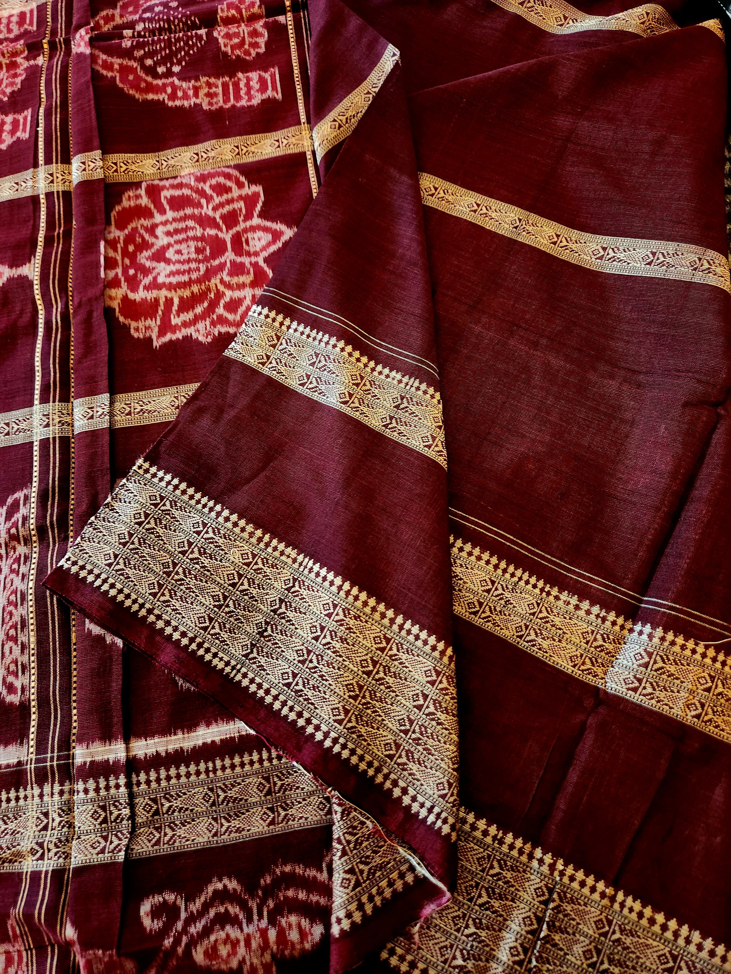 UTKRSHT: Exclusive Sambalpuri Cotton Saree (Black-Blue)