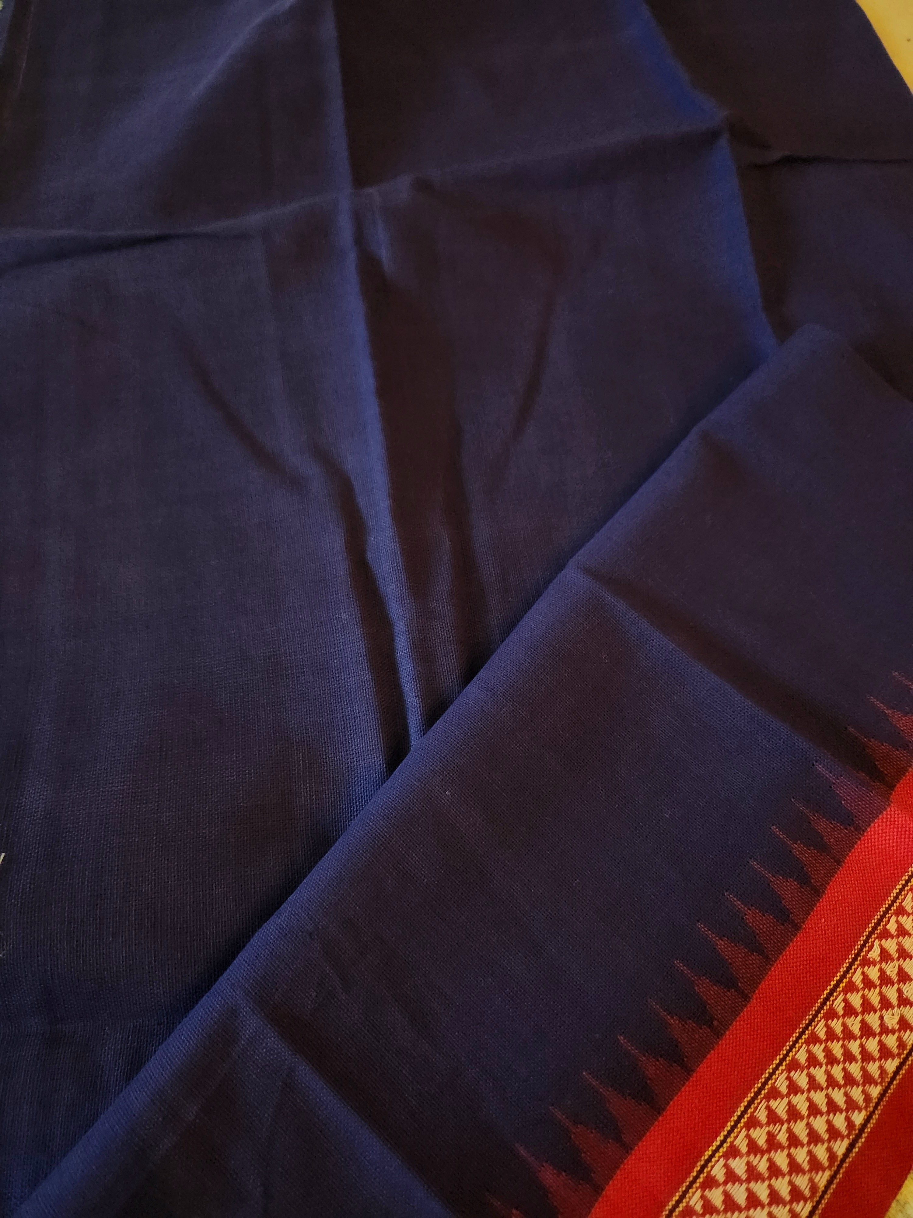 GANJAM BOMKAI Cotton Saree - Blue