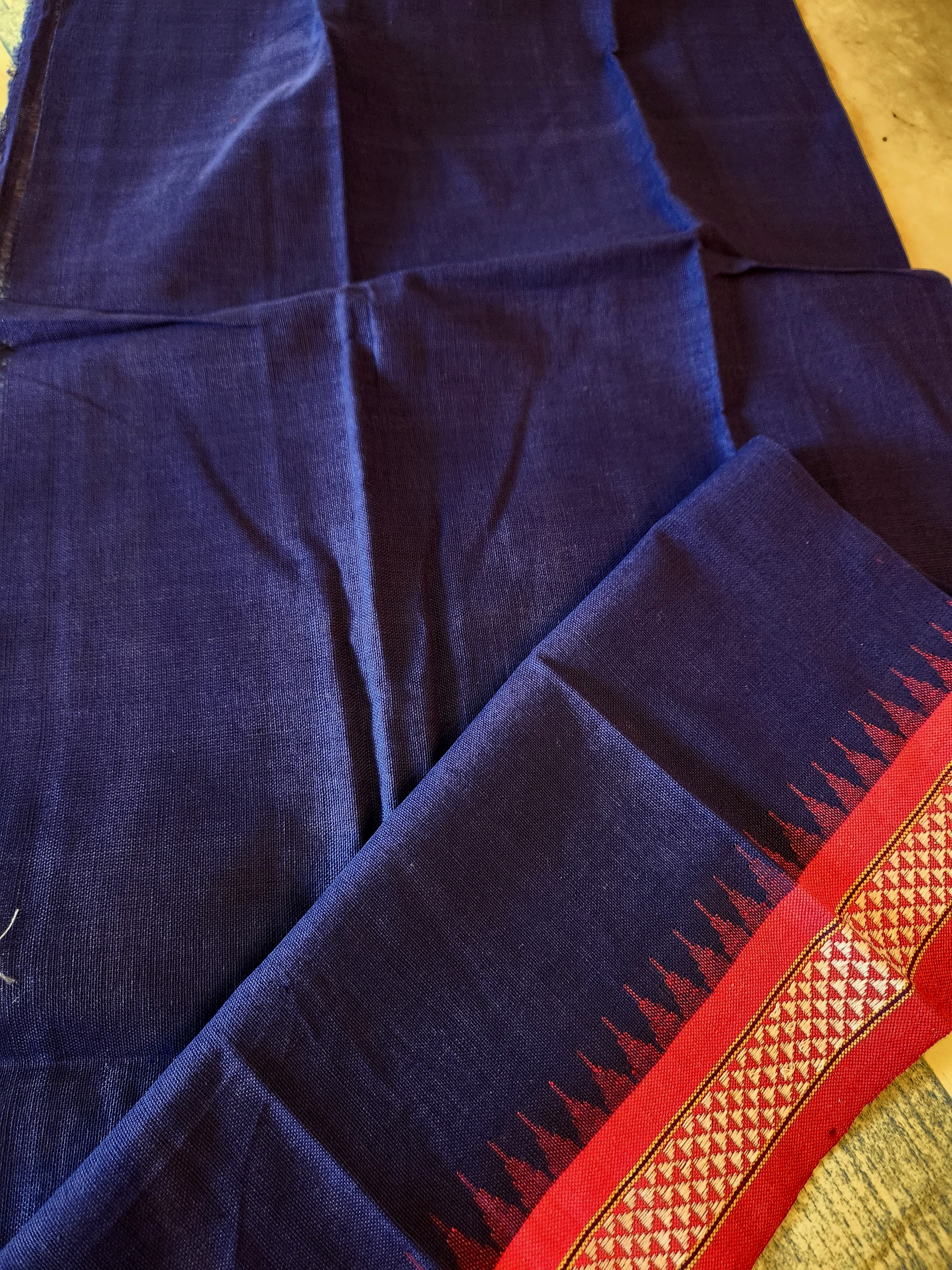 GANJAM BOMKAI Cotton Saree - Blue