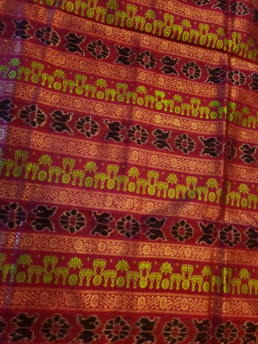 PADANKITA - Laxmi-Paduka motif Bomkai Silk saree