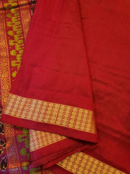 PADANKITA - Laxmi-Paduka motif Bomkai Silk saree
