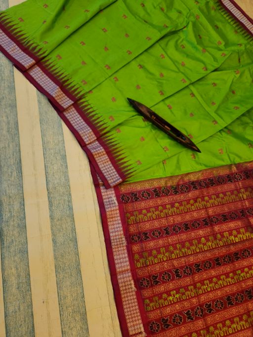 PADANKITA - Laxmi-Paduka motif Bomkai Silk saree