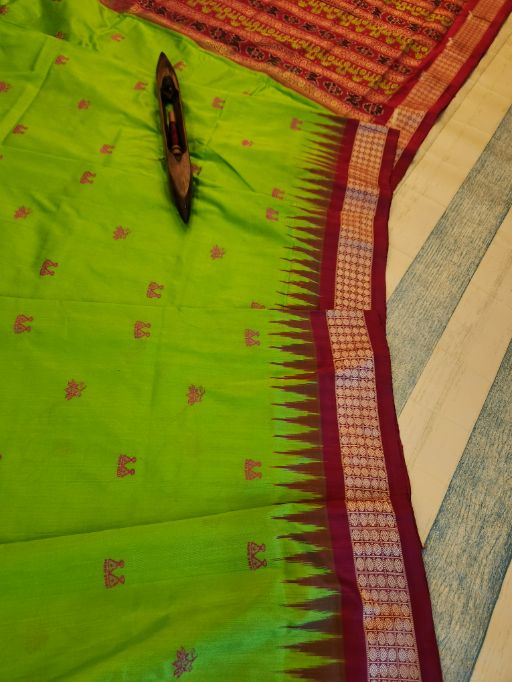 PADANKITA - Laxmi-Paduka motif Bomkai Silk saree