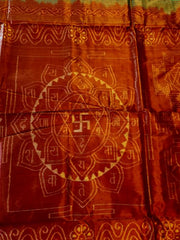 NAVAYONI: Laxmi_Paduka Shri-Yantra Half-Tissue Silk Saree