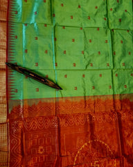 NAVAYONI: Laxmi_Paduka Shri-Yantra Half-Tissue Silk Saree