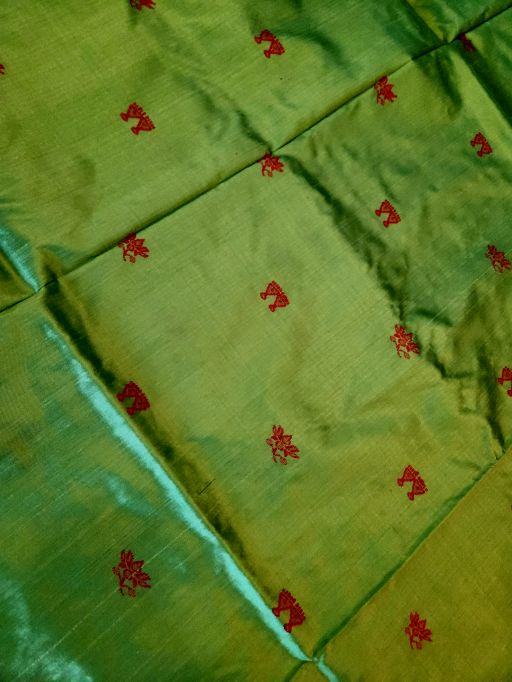 NAVAYONI: Laxmi_Paduka Shri-Yantra Half-Tissue Silk Saree