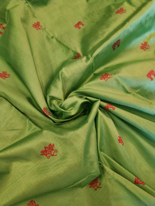 NAVAYONI: Laxmi_Paduka Shri-Yantra Half-Tissue Silk Saree