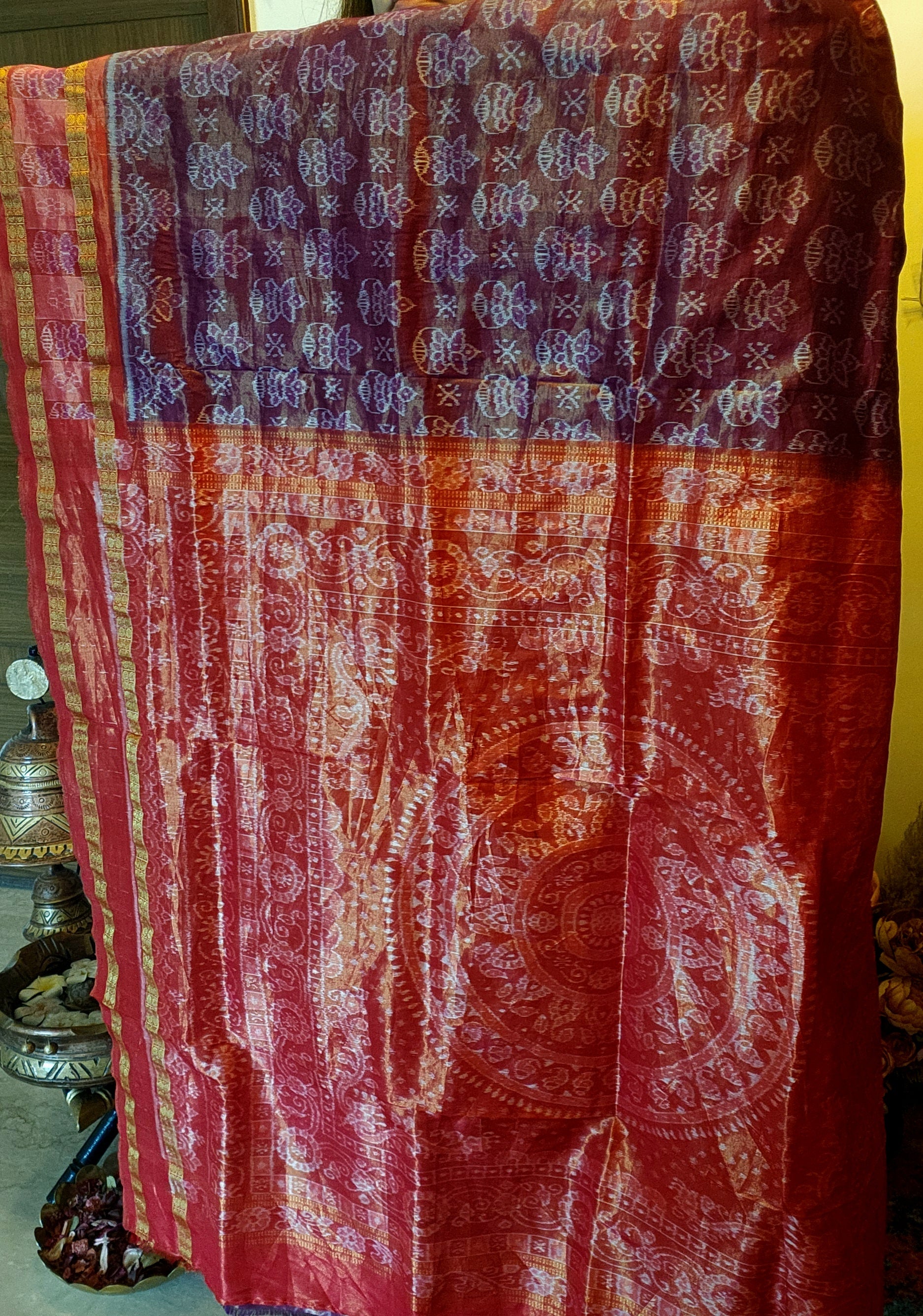 SHUBHAM: Handwoven Sambalpuri Tissue Silk saree