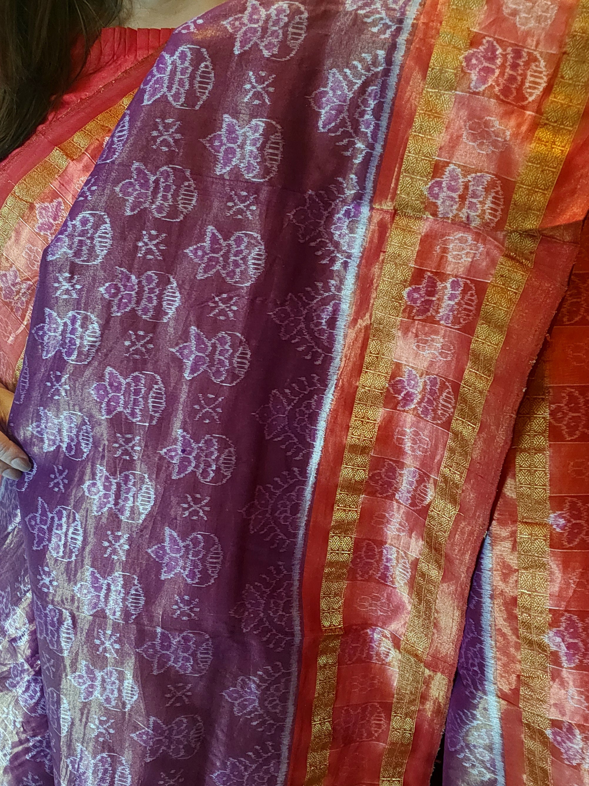 SHUBHAM: Handwoven Sambalpuri Tissue Silk saree