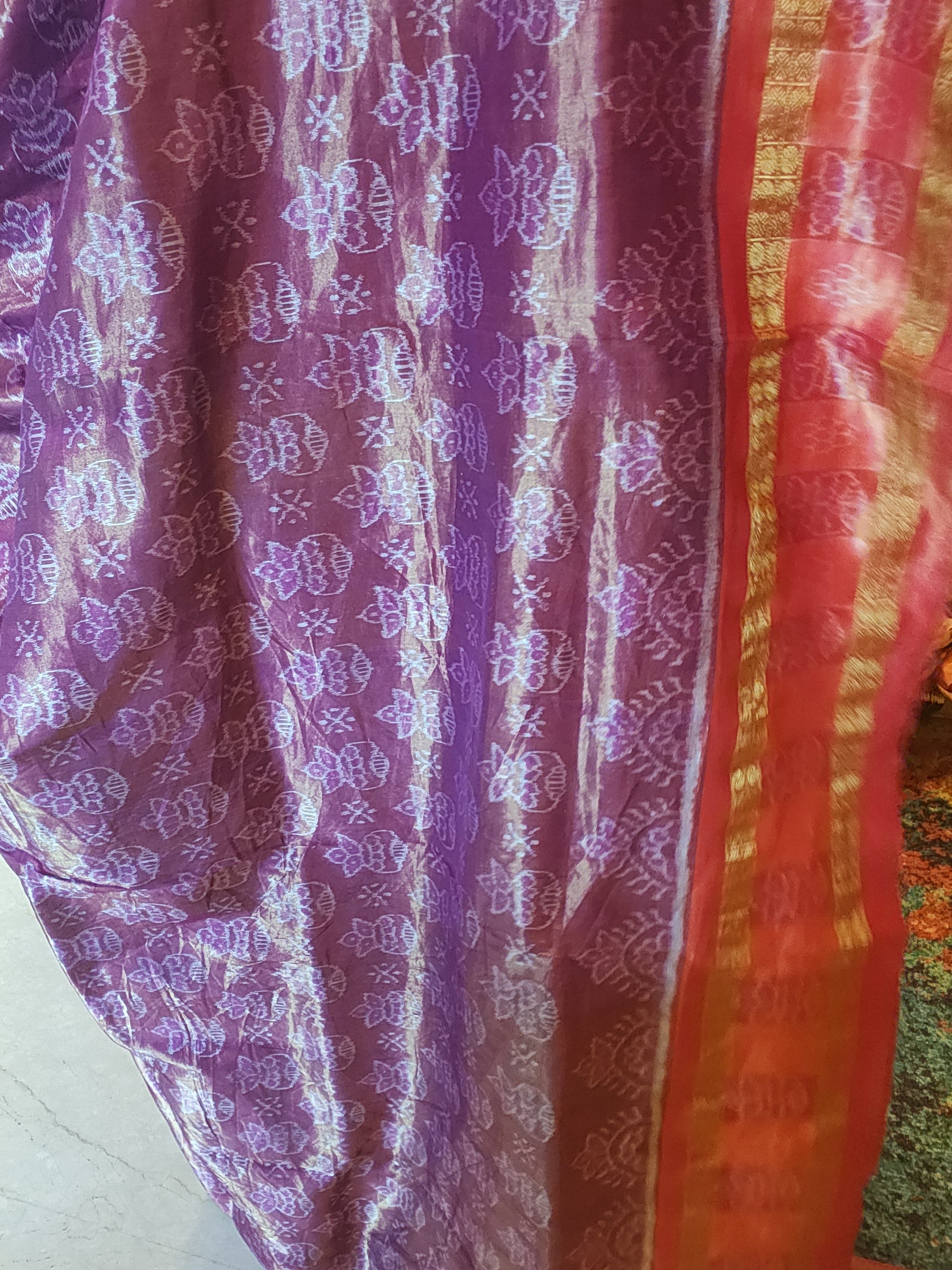 SHUBHAM: Handwoven Sambalpuri Tissue Silk saree