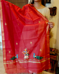 Nartaki-Mor: Pattachitra Handpainted Dupatta