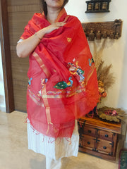 Nartaki-Mor: Pattachitra Handpainted Dupatta
