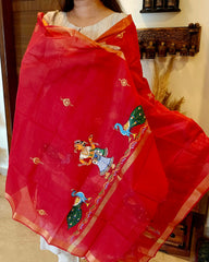 Nartaki-Mor: Pattachitra Handpainted Dupatta