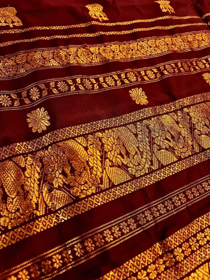 PUNARBARA - Revival Berhampuri Silk Saree (Maroon)