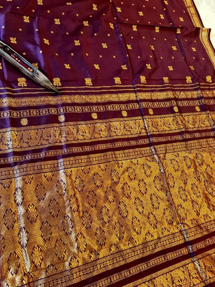 PUNARBARA - Revival Berhampuri Silk Saree (Maroon)