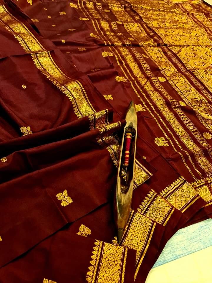 PUNARBARA - Revival Berhampuri Silk Saree (Maroon)