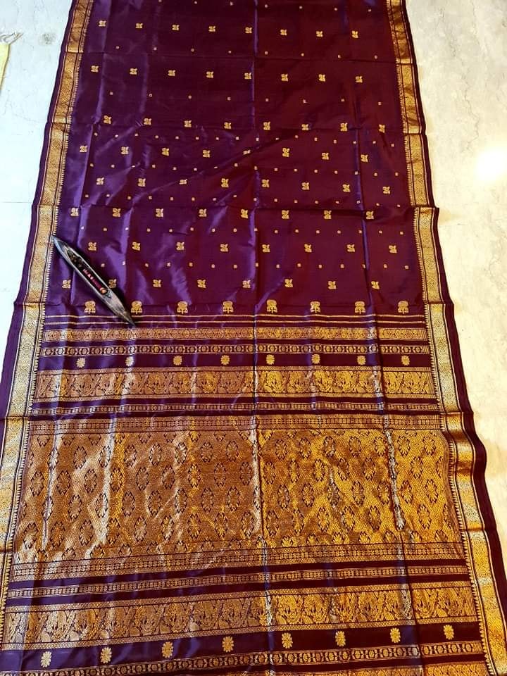 PUNARBARA - Revival Berhampuri Silk Saree (Maroon)