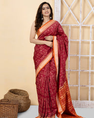 MAHALAXMI STROTRAM: Handwoven Exclusive Sambalpuri Silk saree