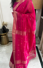 MANNAT: Maheshwari Saree (Magenta)