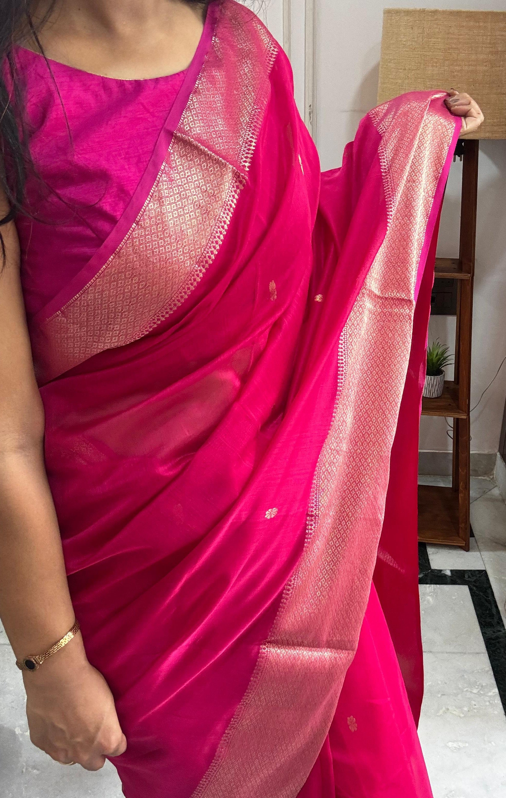 MANNAT: Maheshwari Saree (Magenta)