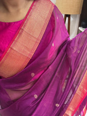 MEENAL: Maheshwari Saree (Purple)