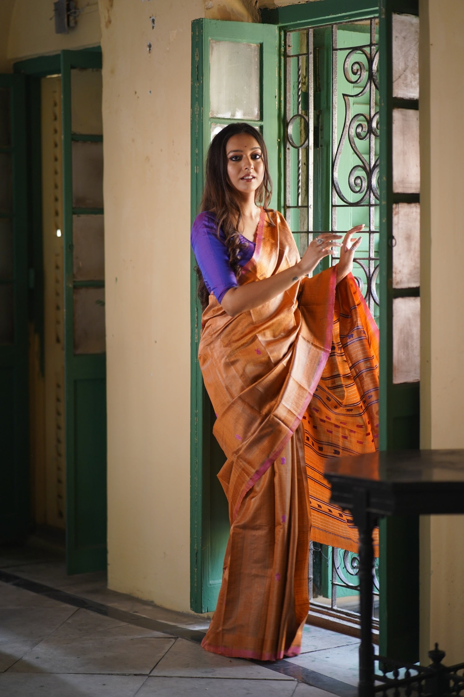 MATSYA - Fish motif Handwoven Tussar Saree
