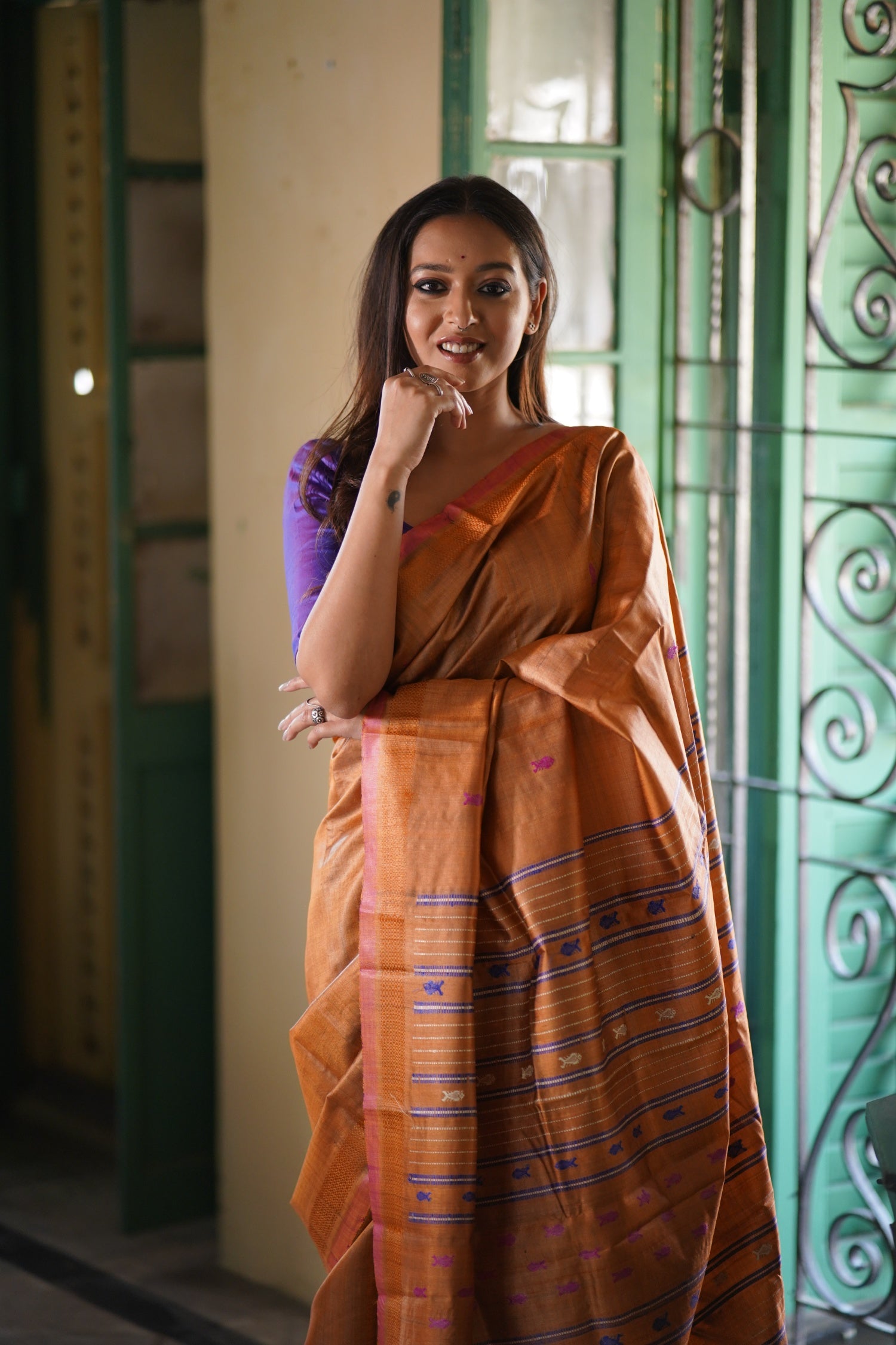 MATSYA - Fish motif Handwoven Tussar Saree