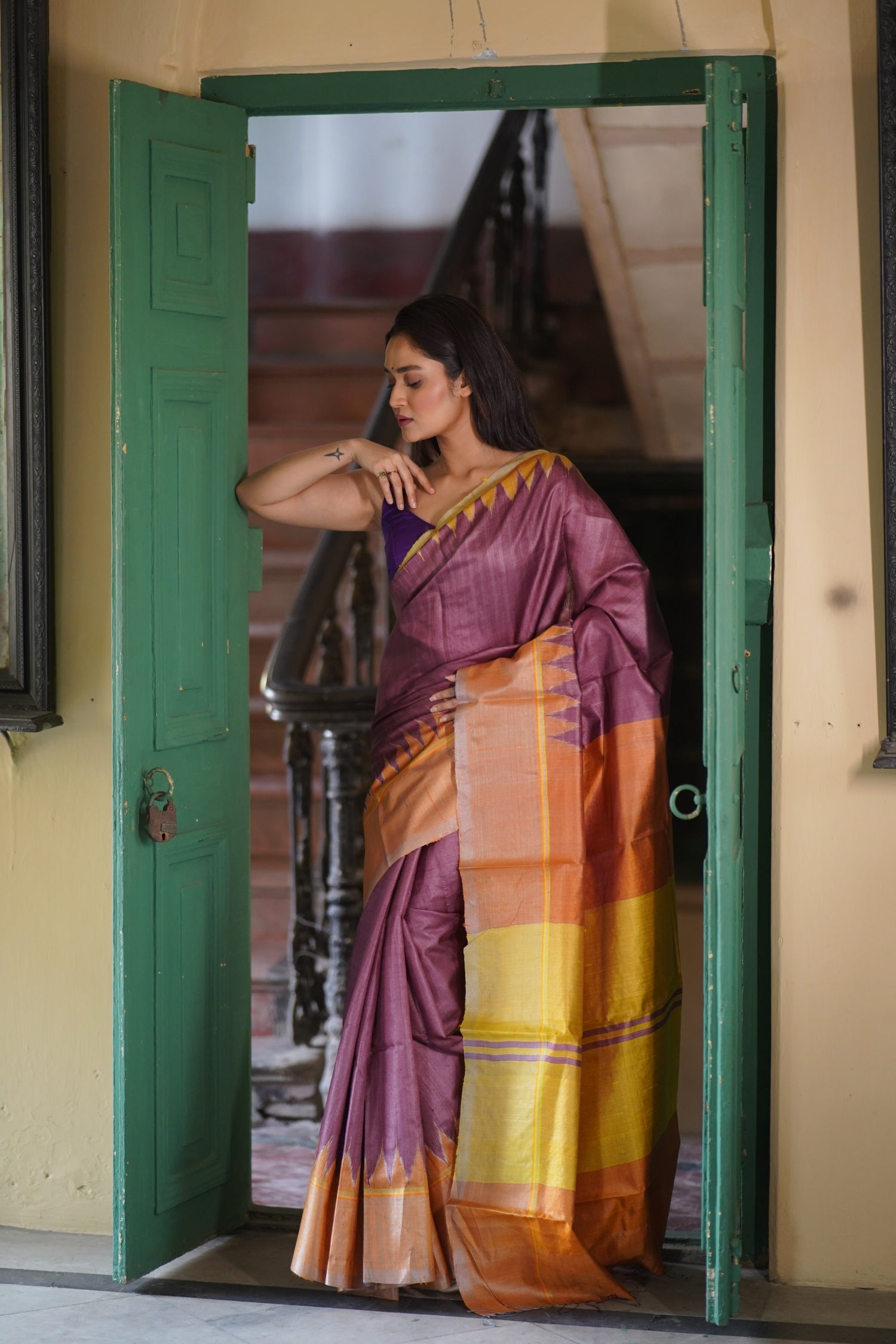 CHHAVI - Minimalistic Handwoven Tussar Saree