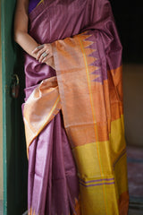 CHHAVI - Minimalistic Handwoven Tussar Saree